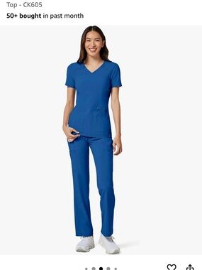 Cherokee Iflex Scrub V-Neck Knit Panel Top